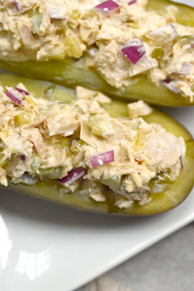 Tuna Salad Pickle Boats