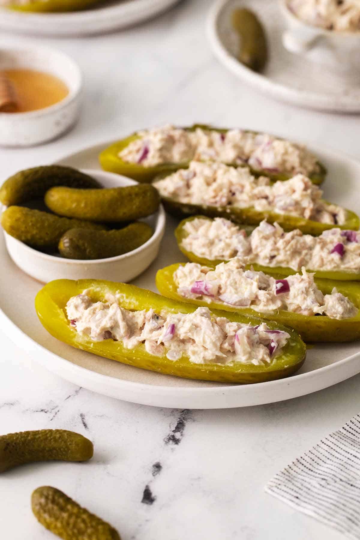 Tuna Salad Stuffed Pickles