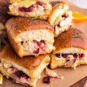 Turkey Sliders with Cranberry, Brie, Rosemary, Orange and Honey
