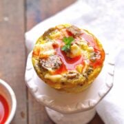 Turkey Sausage Egg Bite with Hot Sauce