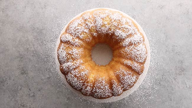 Twinkie Bundt Cake with Powdered Sugar