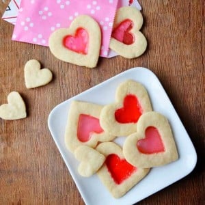 Valentine's Day Stained Glass Cookies