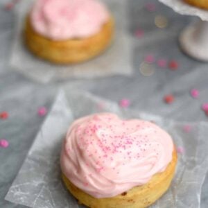 Heart-shaped Cinnamon Rolls with Pink Cream Cheese Frosting
