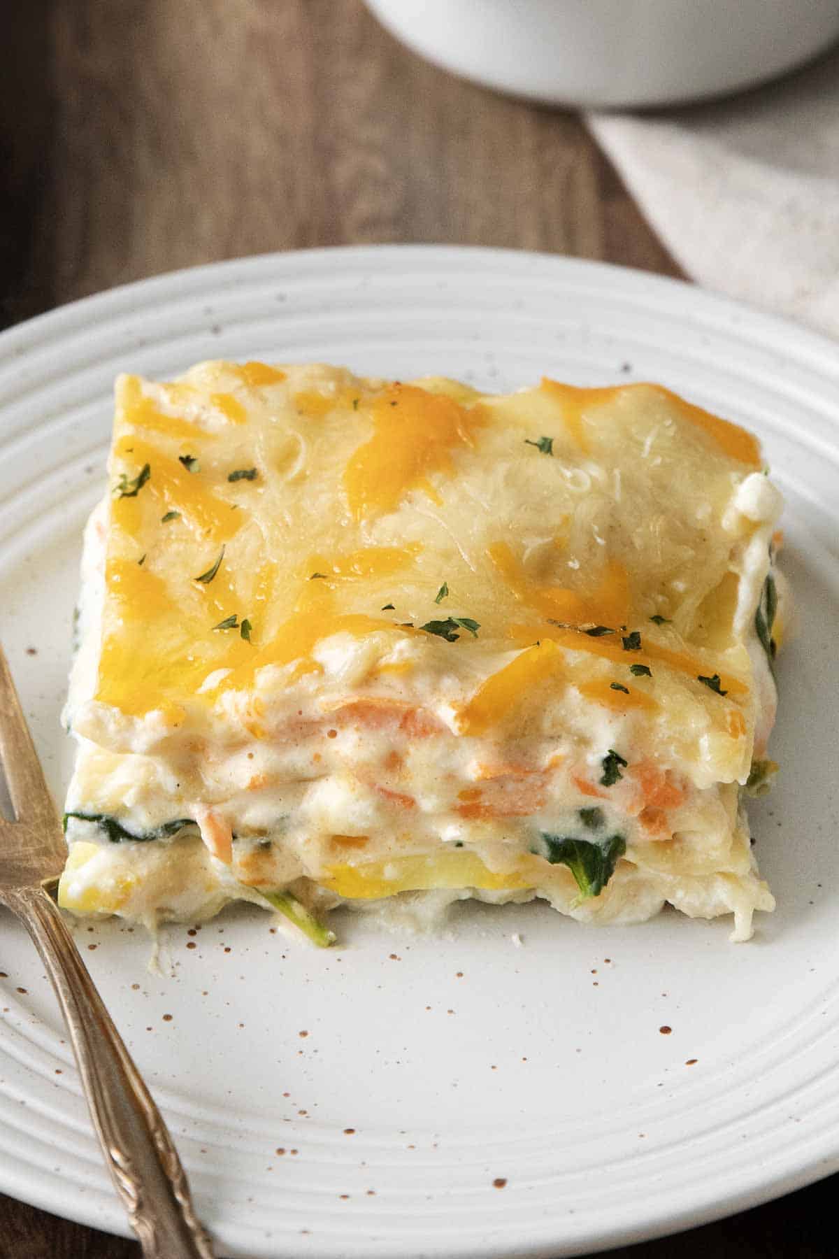 Layered Vegetable Lasagna with White Sauce