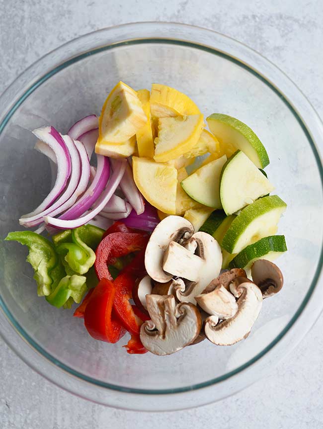 chopped vegetables in bowl