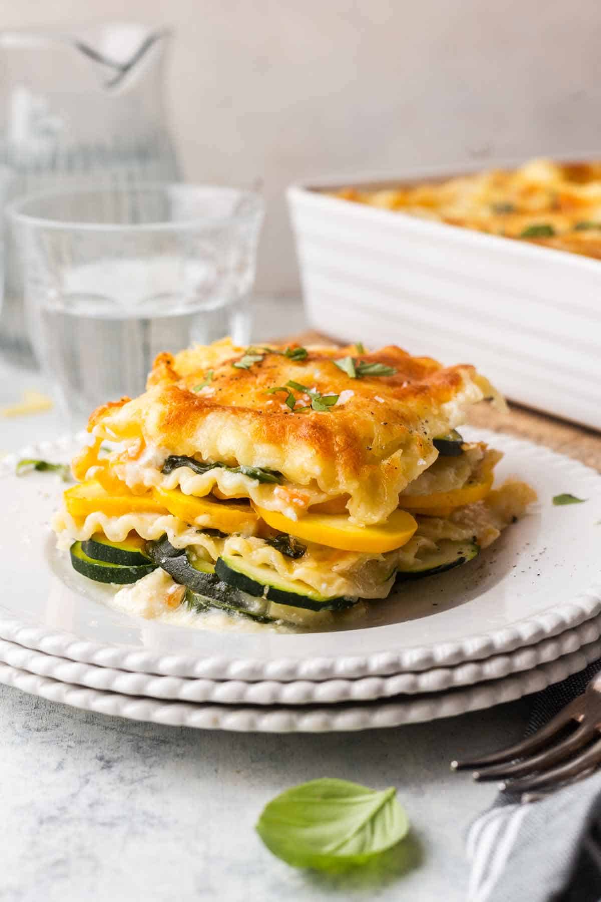 Vegetable Lasagna with Alfredo Sauce