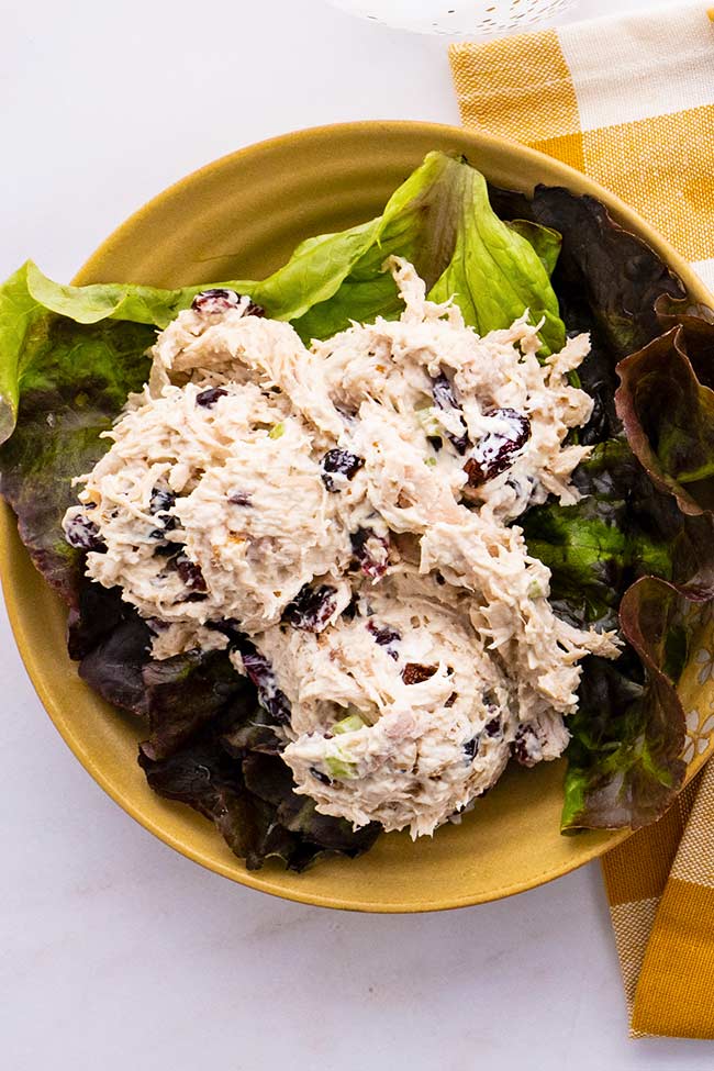 Waldorf Chicken Salad on a Plate
