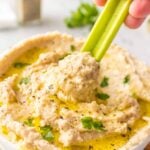 Garlic-Lemon White Bean Dip with Celery Sticks