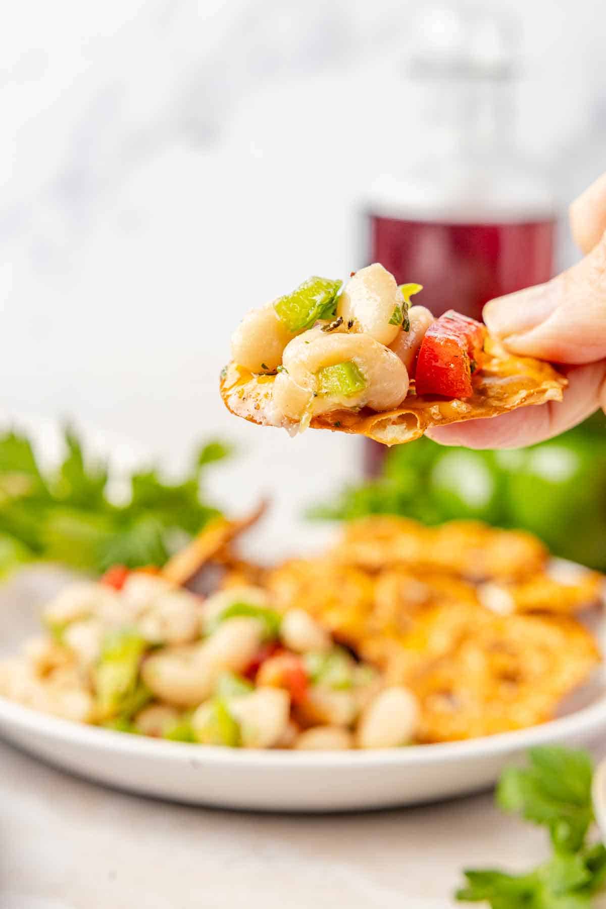 White Bean Salad with Pretzels