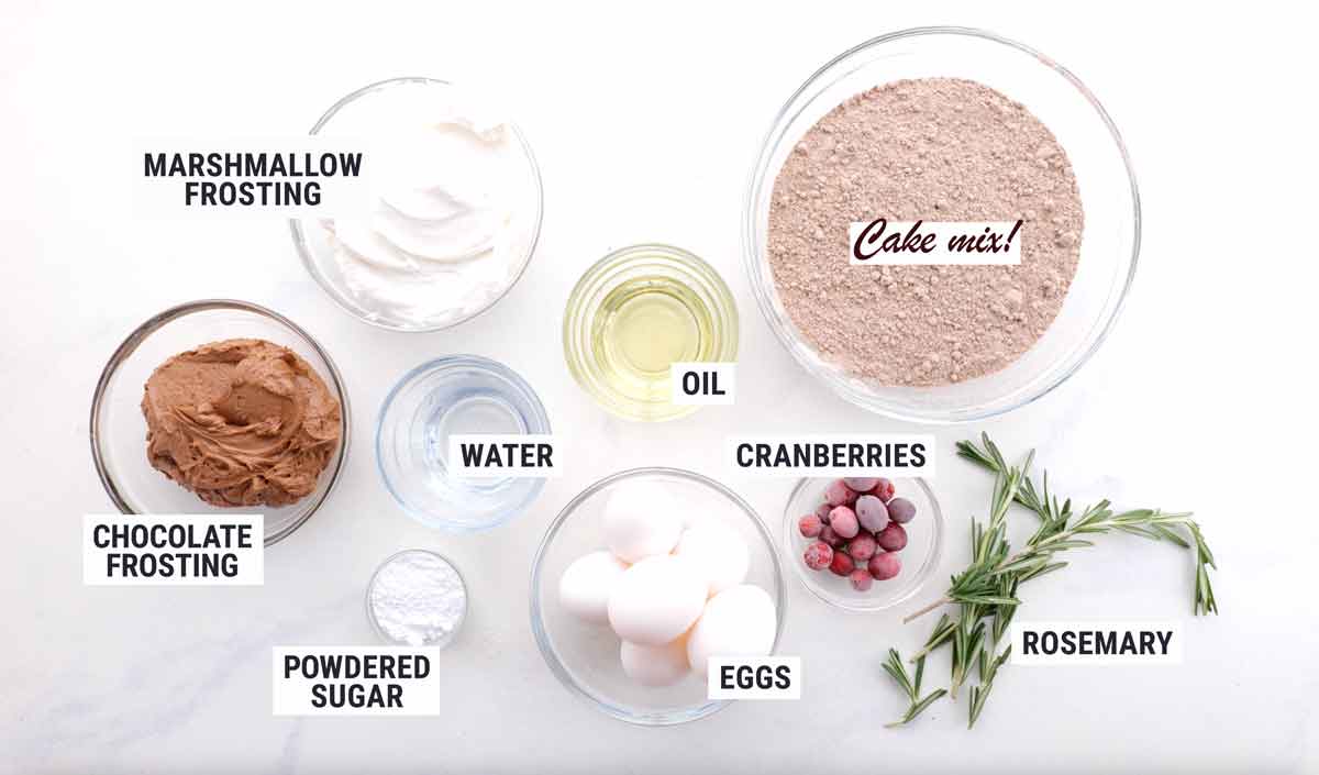 Cake Mix Yule Log Ingredients