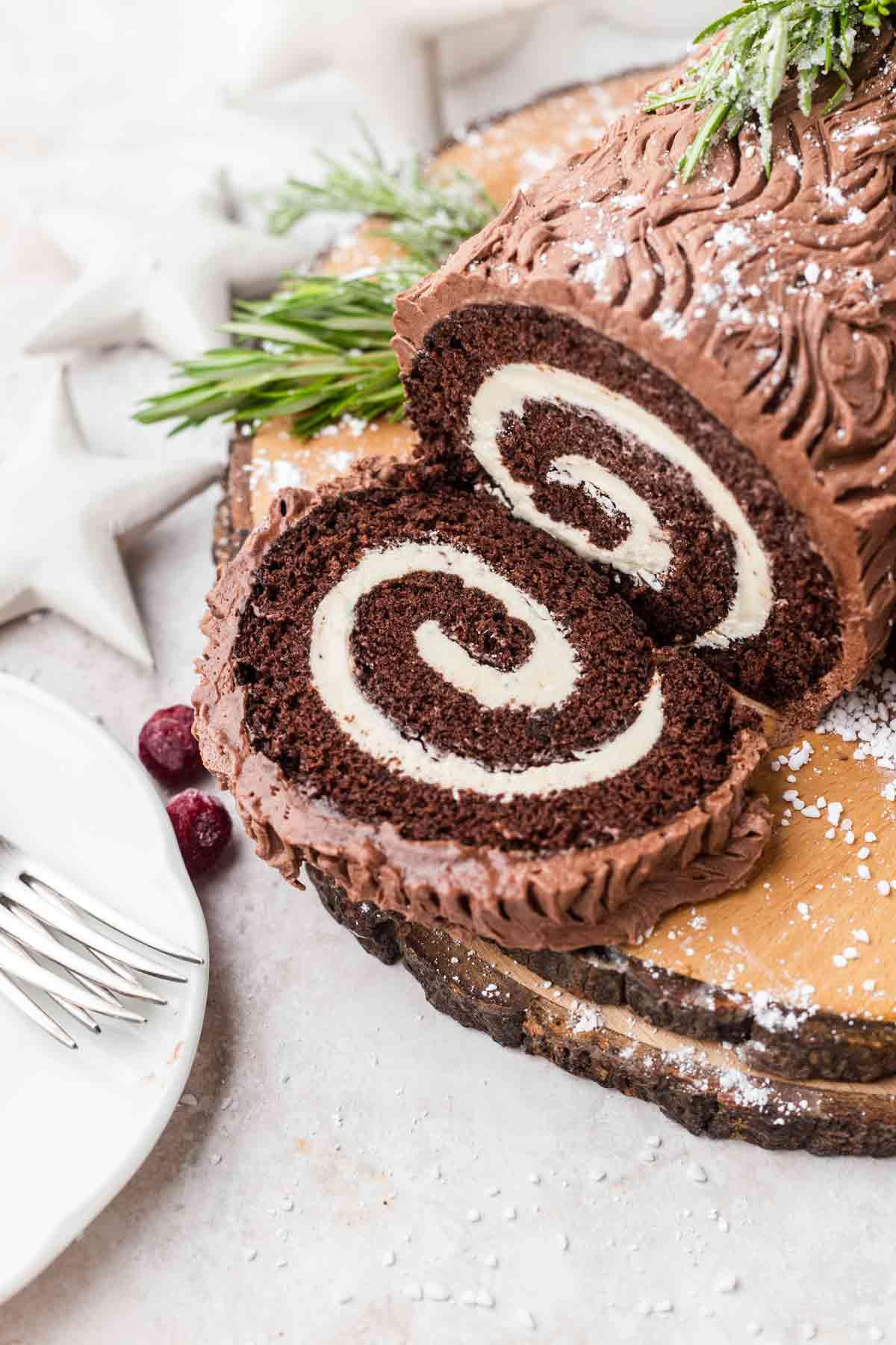 Easy Swiss Roll Yule Log Cake