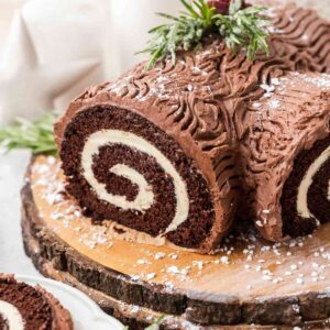 Holiday Swiss Roll Cake made with Cake Mix