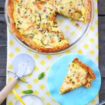 Slice of Zucchini Alfredo Quiche